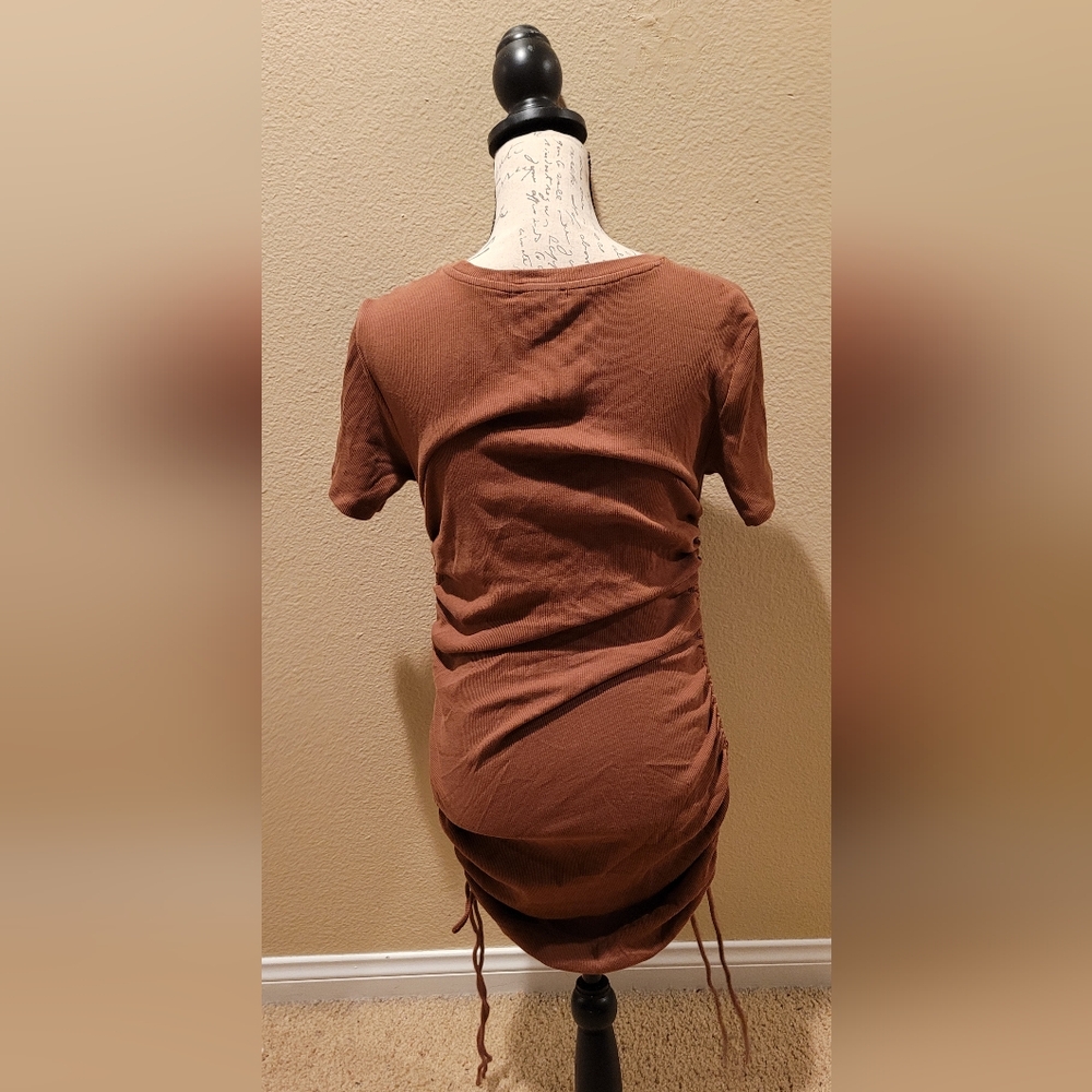 Zara Ruched Ribbed Dress - Picture 4 of 6